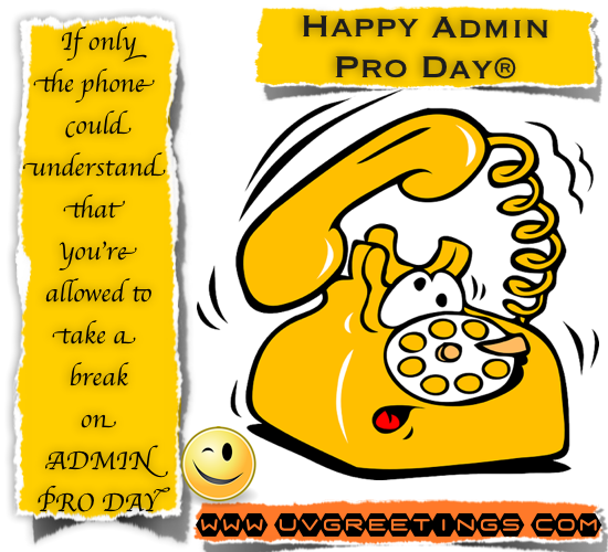 Funny Teasing eCard for Admin Pro Day - Phone can not Understand