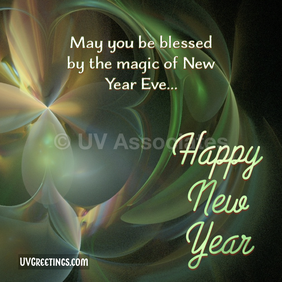 A New Year eCard with Mystical Background