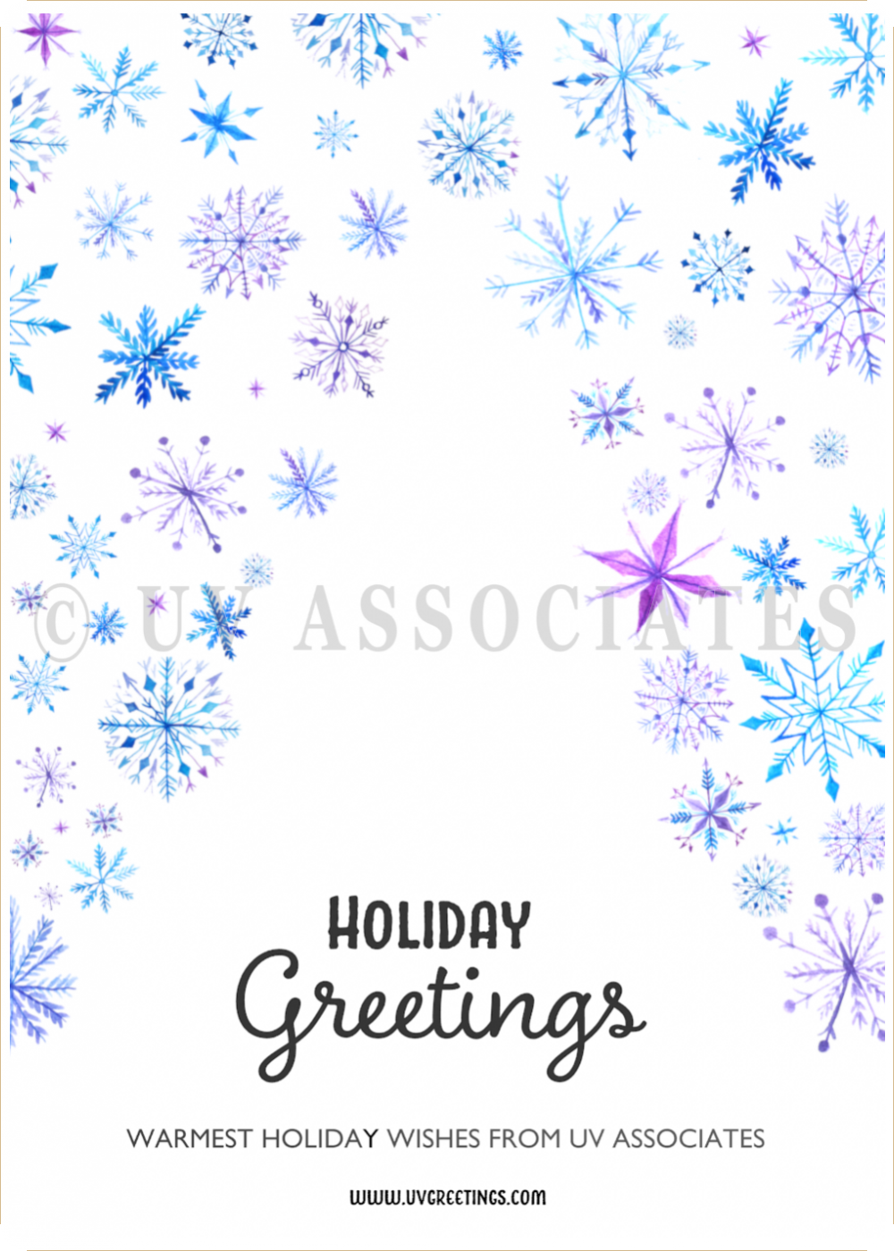 Season's Greetings - Watercolor Snowflakes Watercolor Snowflakes creating a Christmas Tree Shaped Space