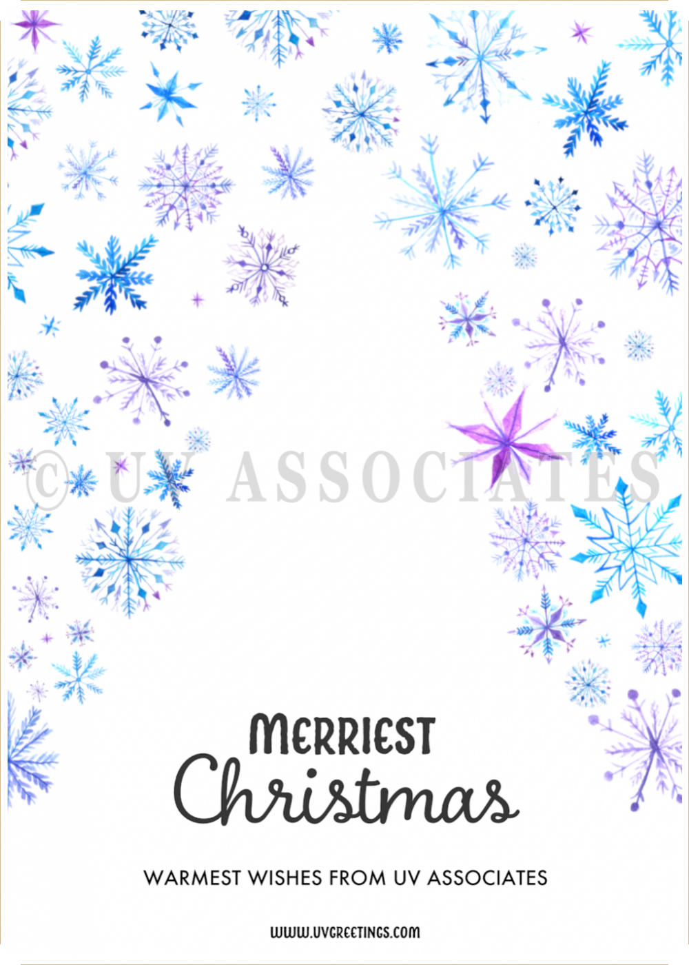Merriest Christmas - Watercolor Snowflakes Watercolor Snowflakes creating a Christmas Tree Shaped Space