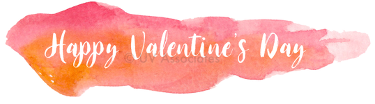 Happy Valentine's Day - Alpha channel cutout from Pink Orange Watercolor Streak