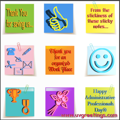 Happy Administrative Professionals' Day® - Sticky Notes with Thank You Messages
