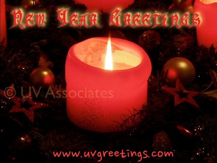 eCard with candle of Hope - New Year Greetings 
