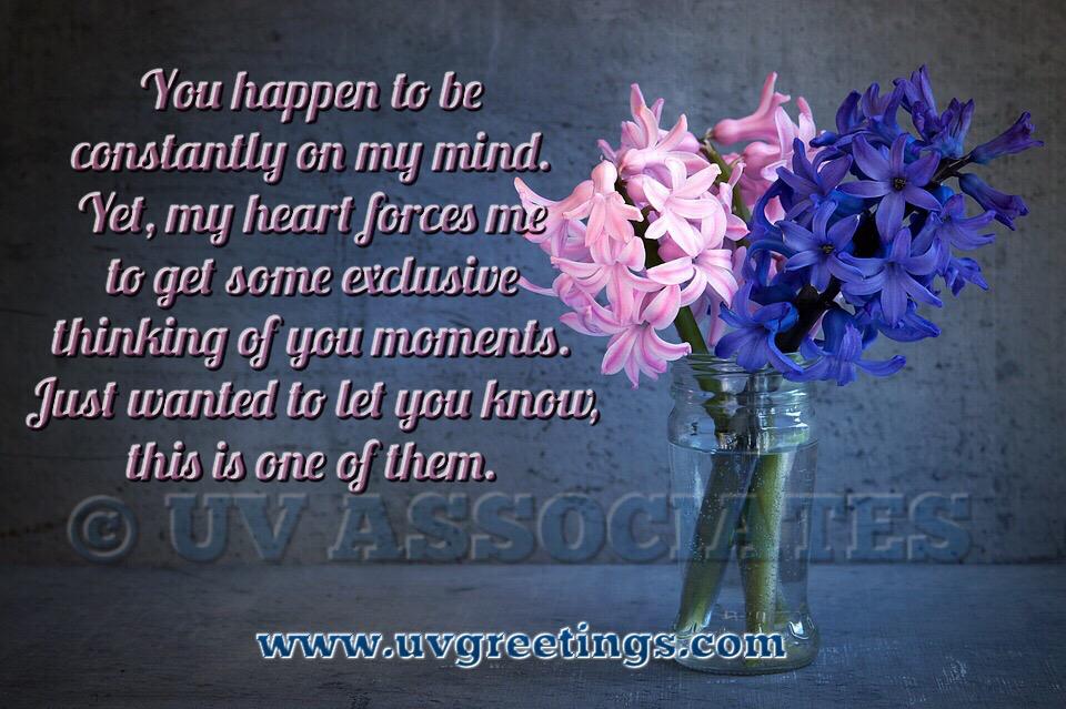 Exclusively Thinking of You eCard - Pink Blue Flowers