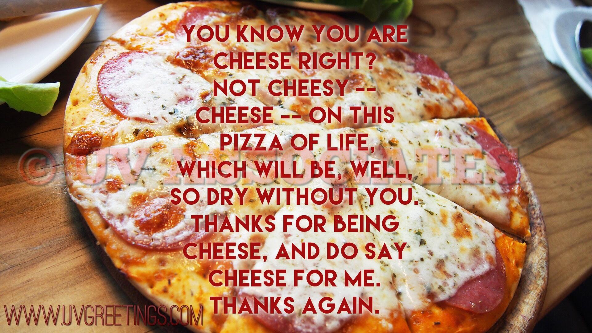 Thank you Friend eCard - Cheese on Pizza of Life 