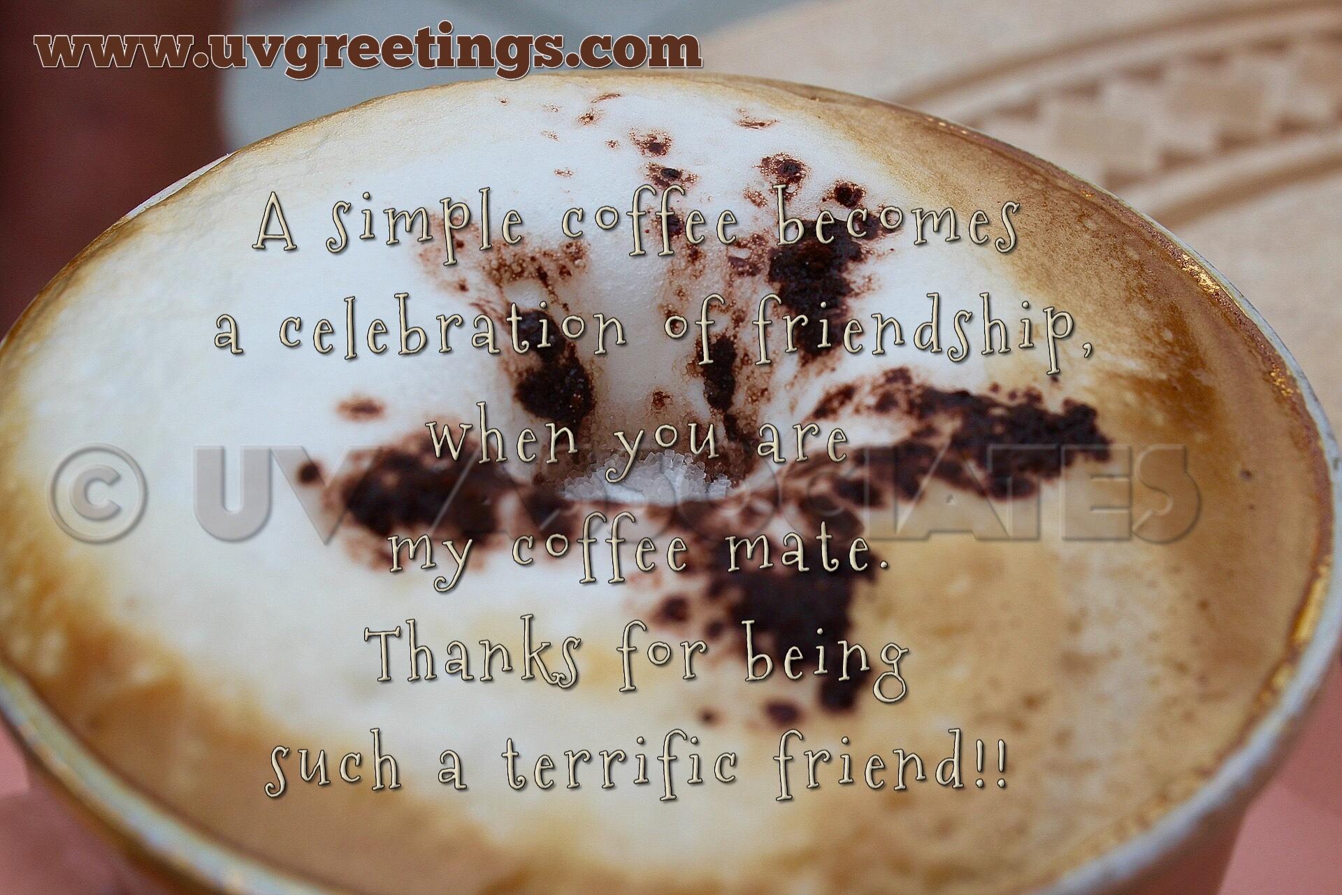 Thank You friend eCard - Coffee Cup becomes Celebration 