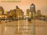 Happy New Year to Loved Ones - City Lights and Reflection in Water 