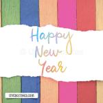 Multicolor Wooden Strips background and Happy New Year Script 