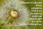 Thinking of You eCard Dandelion Positivity Hope - Dandelion